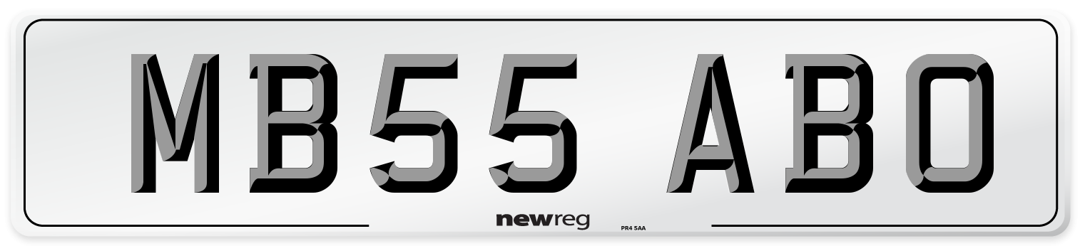 MB55 ABO Number Plate from New Reg